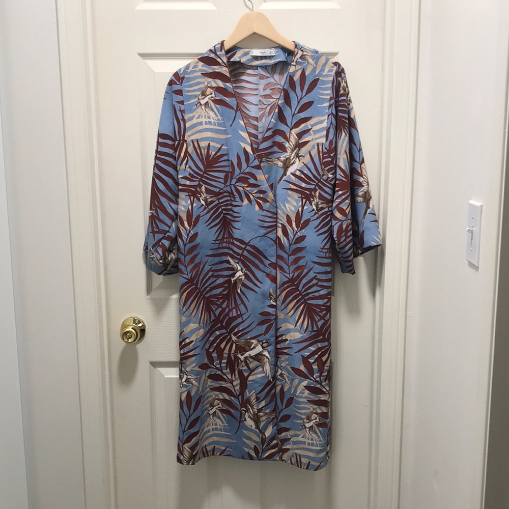 MNG suit dress, Tropical Print Kimono Cardigan